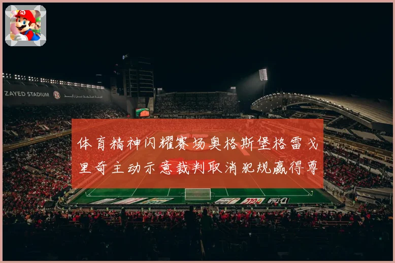 体育精神闪耀赛场奥格斯堡格雷戈里奇主动示意裁判取消犯规赢得尊重